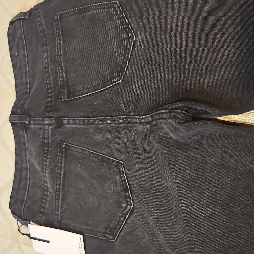 NWT Oat New York High Rise Straight Split Cuff Faded Black Jeans Denim Sz. 26 - Picture 4 of 8